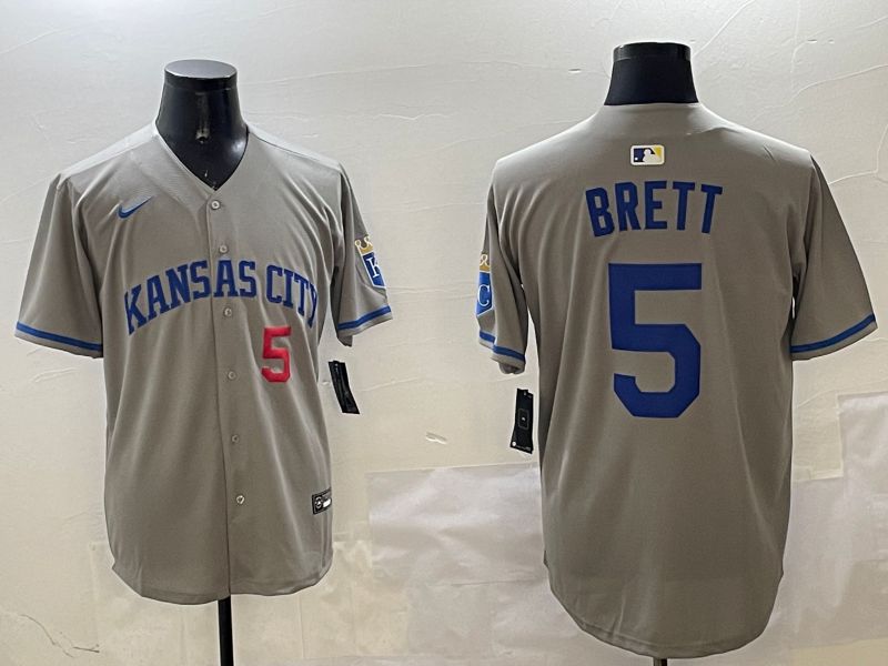 Men Kansas City Royals #5 Brett Grey Game 2025 Nike MLB Jersey style 3164->los angeles dodgers->MLB Jersey